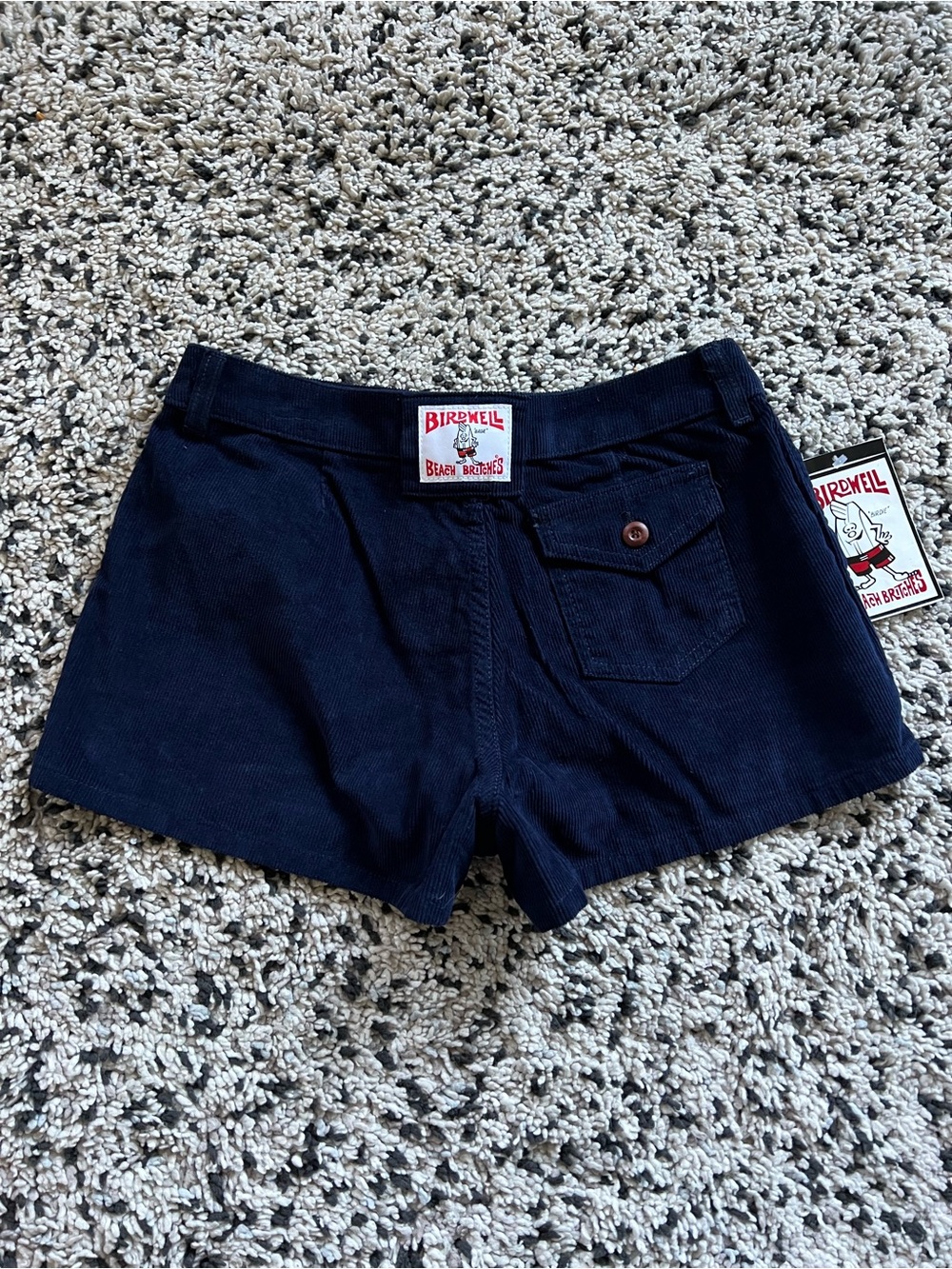Birdwell Beach Britches Corduroy Shorts Navy Blue Button Fly Women’s Size 2